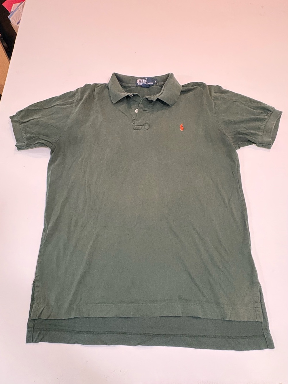 Ralph Lauren Olive Green Polo with Orange Pony